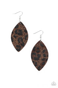 brown,cheetah,fishhook,GRR-irl Power Brown Earring
