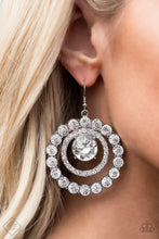 Load image into Gallery viewer, Glitzy Gamble White Earrings Paparazzi Accessories