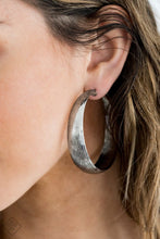 Load image into Gallery viewer, Desert Wanderings Silver Hoop Earring Paparazzi Accessories