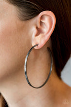 Load image into Gallery viewer, Full On Radical Black Hoop Earrings Paparazzi Accessories