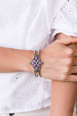 Go With the Florals Purple Hinge Bracelet Paparazzi Accessories