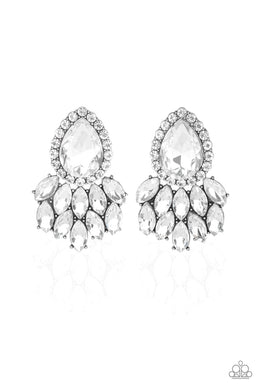 A Breath of Fresh Air White Rhinestone Post Earring Paparazzi Accessories
