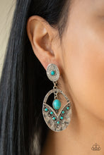 Load image into Gallery viewer, Terra Tribute - Blue Turquoise Stone Post Earrings Paparazzi Accessories