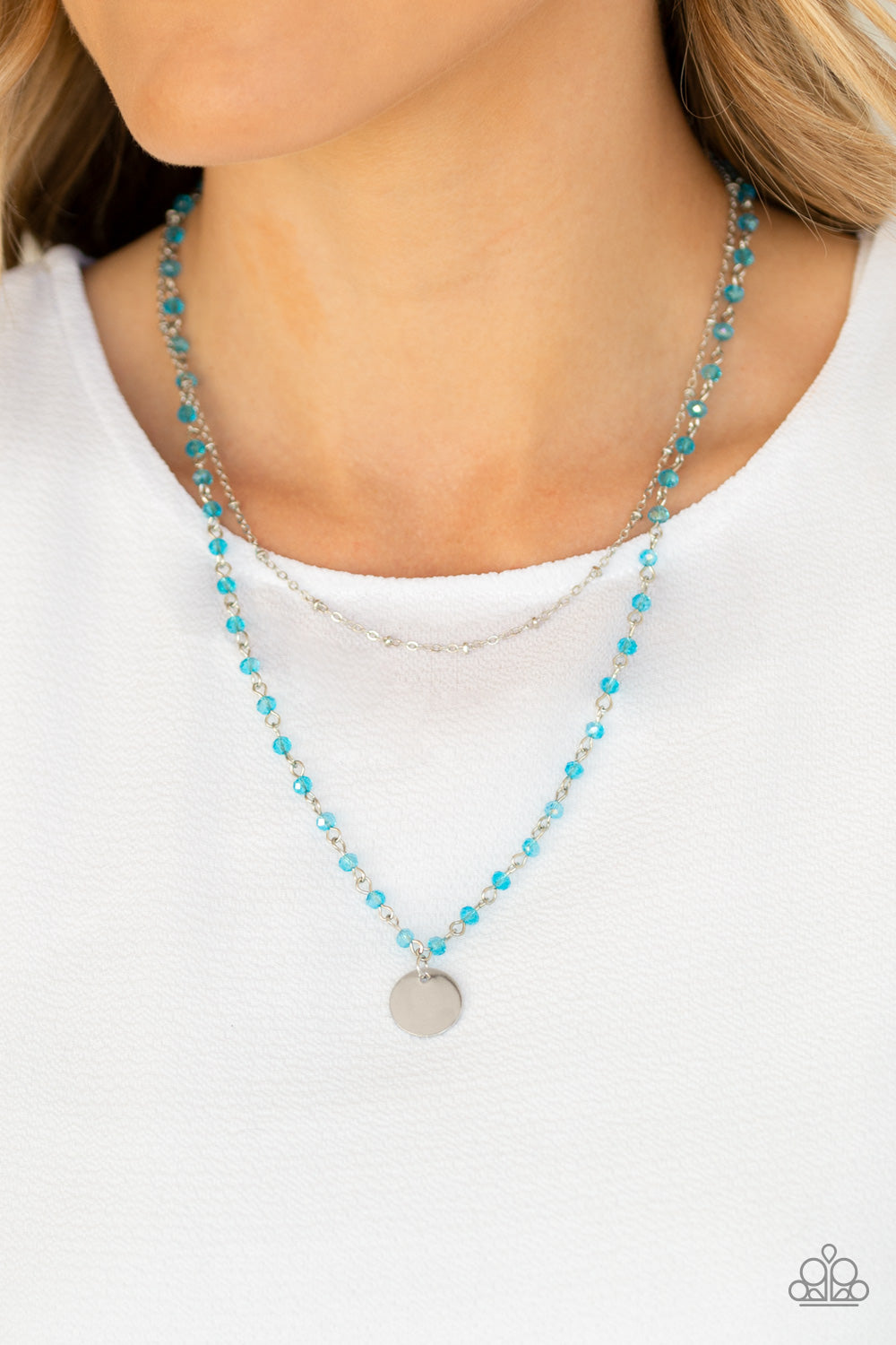 Dainty Demure Blue Necklace Paparazzi Accessories