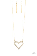 Load image into Gallery viewer, Pull Some Heart-Strings Gold Necklace Paparazzi Accessories