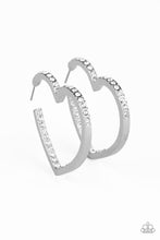 Load image into Gallery viewer, Heartbreaker Silver Hoop Earring Paparazzi Accessories