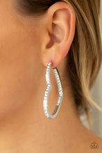 Load image into Gallery viewer, Heartbreaker Silver Hoop Earring Paparazzi Accessories