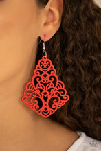 Load image into Gallery viewer, Powers of Zen Red Wooden Earring Paparazzi Accessories