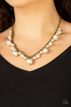 Load image into Gallery viewer, Uptown Pearls Brass Necklace Paparazzi Accessories