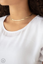 Load image into Gallery viewer, Serpentine Sheen Gold Choker Necklace Paparazzi Accessories