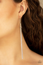 Load image into Gallery viewer, Shimmery Streamers Silver Earrings Paparazzi Accessories