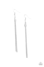 Load image into Gallery viewer, Shimmery Streamers Silver Earrings Paparazzi Accessories