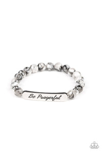 black,faith,inspirational,stretchy,Be Prayerful Black Stone Stretchy Bracelet