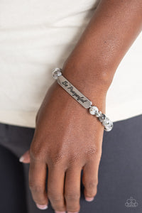 black,faith,inspirational,stretchy,Be Prayerful Black Stone Stretchy Bracelet