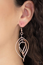 Load image into Gallery viewer, Asymmetrical Allure Rose Gold Earring Paparazzi Accessories