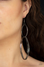 Load image into Gallery viewer, Getting Into Shape Black Gunmetal Earring Paparazzi Accessories