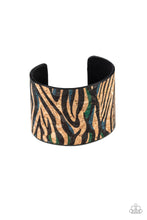 Load image into Gallery viewer, Show Your True Stripes Blue Cork Cuff Bracelet Paparazzi Accessories