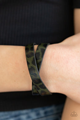 All GRRirl Green Cheetah Leather Wrap Bracelet Paparazzi Accessories