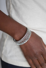 Load image into Gallery viewer, Dizzingly Demure Silver Cuff Bracelet Paparazzi Accessories