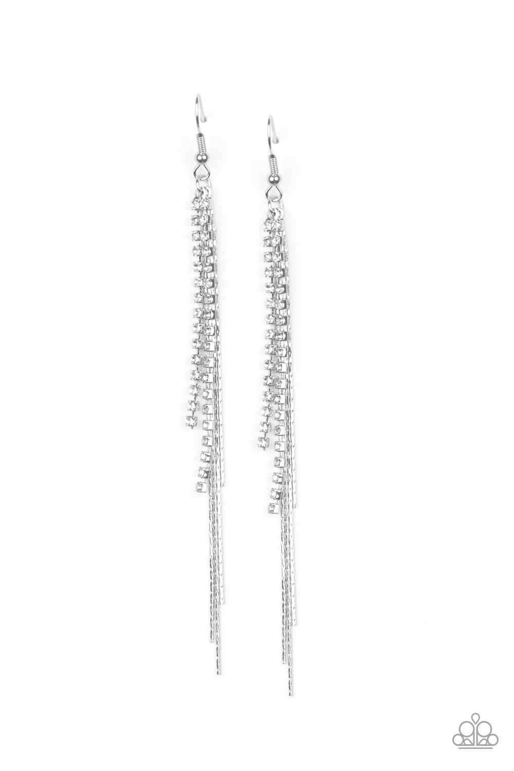 Reign Check White Earring Paparazzi Accessories