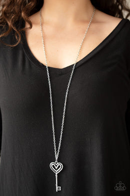Unlock My Heart Silver Necklace Paparazzi Accessories