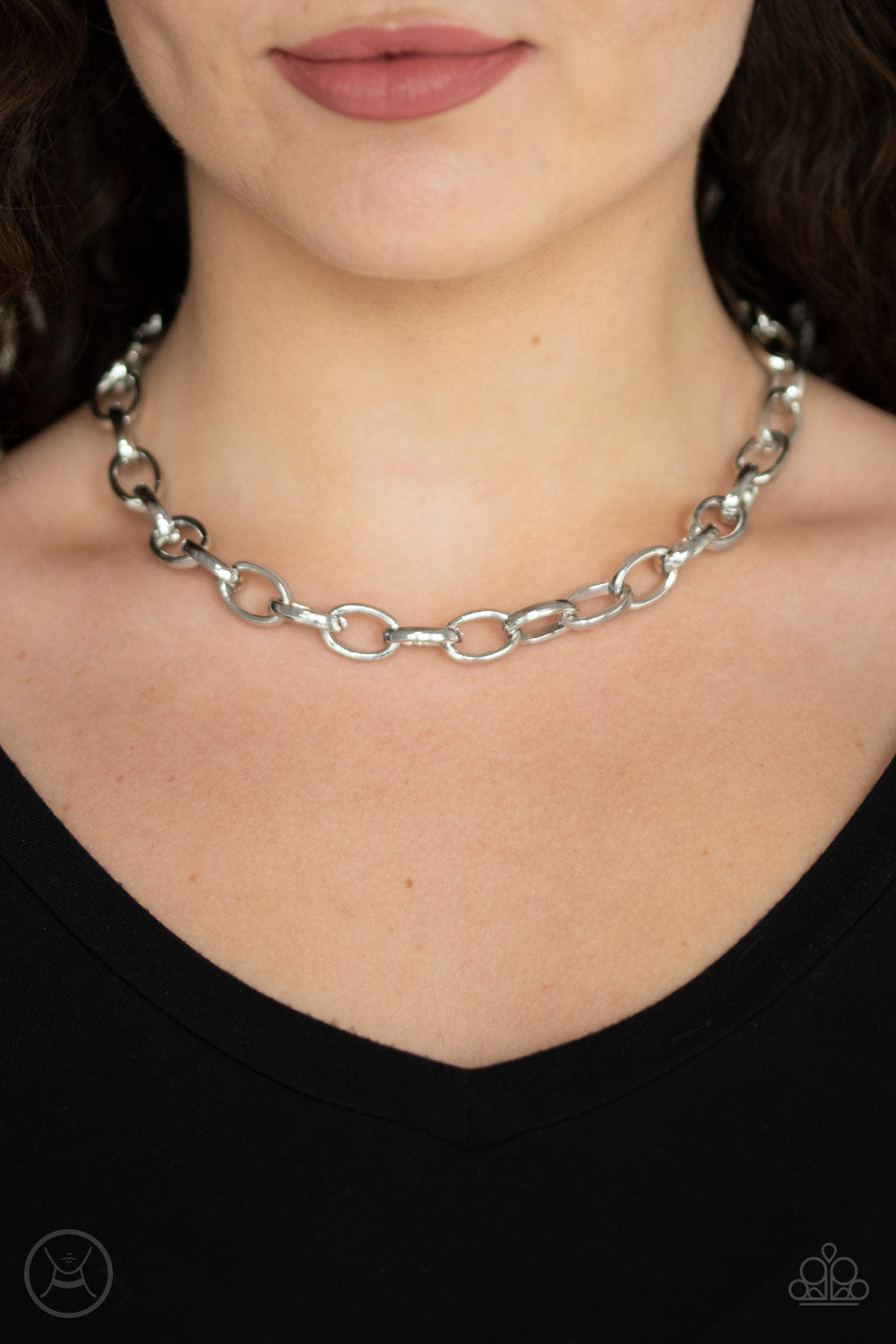 Urban Uplink Silver Choker Necklace Paparazzi Accessories
