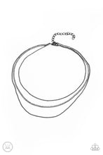 Load image into Gallery viewer, Battle of the Glitz Gunmetal Choker Necklace Paparazzi Accessories