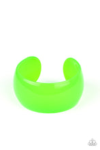 Load image into Gallery viewer, Fluent In Flamboyance Green Acrylic Cuff Bracelet Paparazzi Accessories