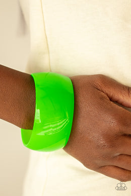 Fluent In Flamboyance Green Acrylic Cuff Bracelet Paparazzi Accessories