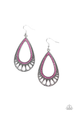 Royal Finesse Pink Earring Paparazzi Accessories