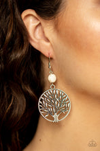 Load image into Gallery viewer, Bountiful Branches White Earrings Paparazzi Accessories