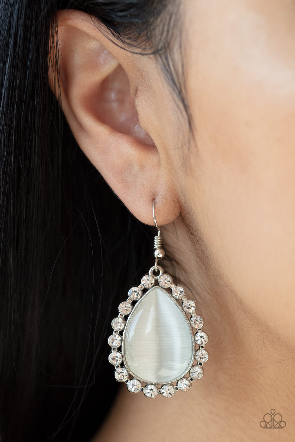 Teardrop Trendsetter White Earring Paparazzi Accessories