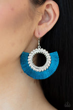 Load image into Gallery viewer, Fringe Fanatic Blue Earrings Paparazzi Accessories