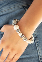 Load image into Gallery viewer, Majestic Masonry White Crackle Stone Bracelet Paparazzi Accessories