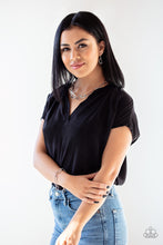 Load image into Gallery viewer, Shattering Records Silver Necklace Paparazzi Accessories