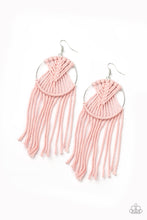 Load image into Gallery viewer, Macrame, Myself and I Pink Earrings Paparazzi Accessories