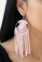 Load image into Gallery viewer, Macrame, Myself and I Pink Earrings Paparazzi Accessories