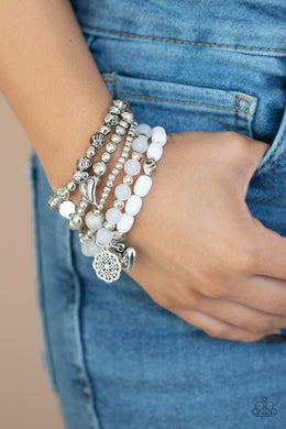No Charm Done White Bracelet Paparazzi Accessories