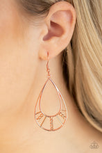 Load image into Gallery viewer, Line Crossing Sparkle Copper Earring Paparazzi Accessories