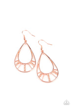 Load image into Gallery viewer, Line Crossing Sparkle Copper Earring Paparazzi Accessories