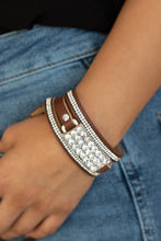 Load image into Gallery viewer, Shockingly Sparkly Brown Leather Urban Bracelet Paparazzi Accessories