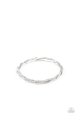 Glitzy Gleam White Rhinestone Bracelet Paparazzi Accessories