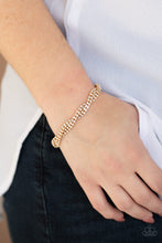 Load image into Gallery viewer, Braided Twilight Gold Rhinestone Bracelet Paparazzi Accessories