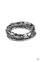 Load image into Gallery viewer, Ancient Heirloom Black Gunmetal Stretchy Bracelet Paparazzi Accessories