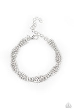 Load image into Gallery viewer, Braided Twilight White Rhinestone Bracelet Paparazzi Accessories