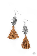Load image into Gallery viewer, Tiki Tassel Brown Fringe Earrings Paparazzi Accessories