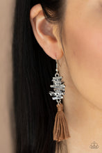 Load image into Gallery viewer, Tiki Tassel Brown Fringe Earrings Paparazzi Accessories
