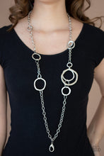 Load image into Gallery viewer, Amped Up Metallics Silver Lanyard Paparazzi Accessories