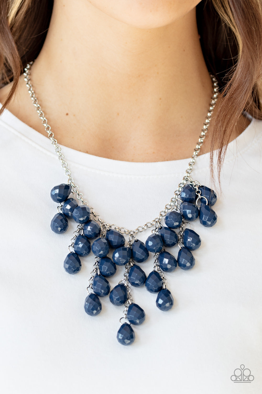 Serenely Scattered Blue Necklace Paparazzi Accessories