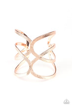 Load image into Gallery viewer, Crossing The Finish Line Rose Gold Cuff Bracelet Paparazzi Accessories